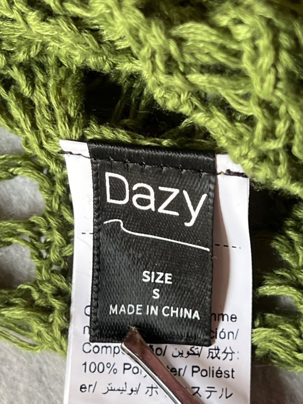 Dazy Green Looseknit Shrug Cover-Up S/M Lightweight & Stylish - Picture 3 of 7